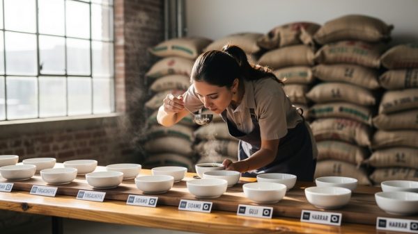 Ethiopian green coffee beans wholesale cupping session with Yirgacheffe Sidamo and Guji lots